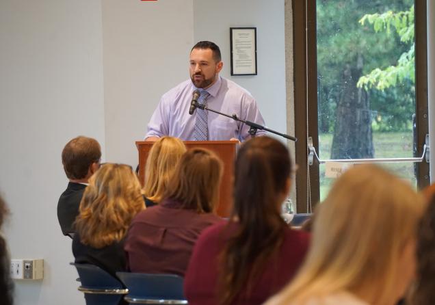 A man giving a lecture