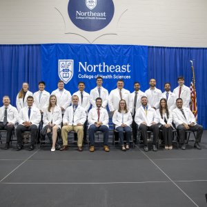 7th trimester students now wearing white coats at the end of Transitions