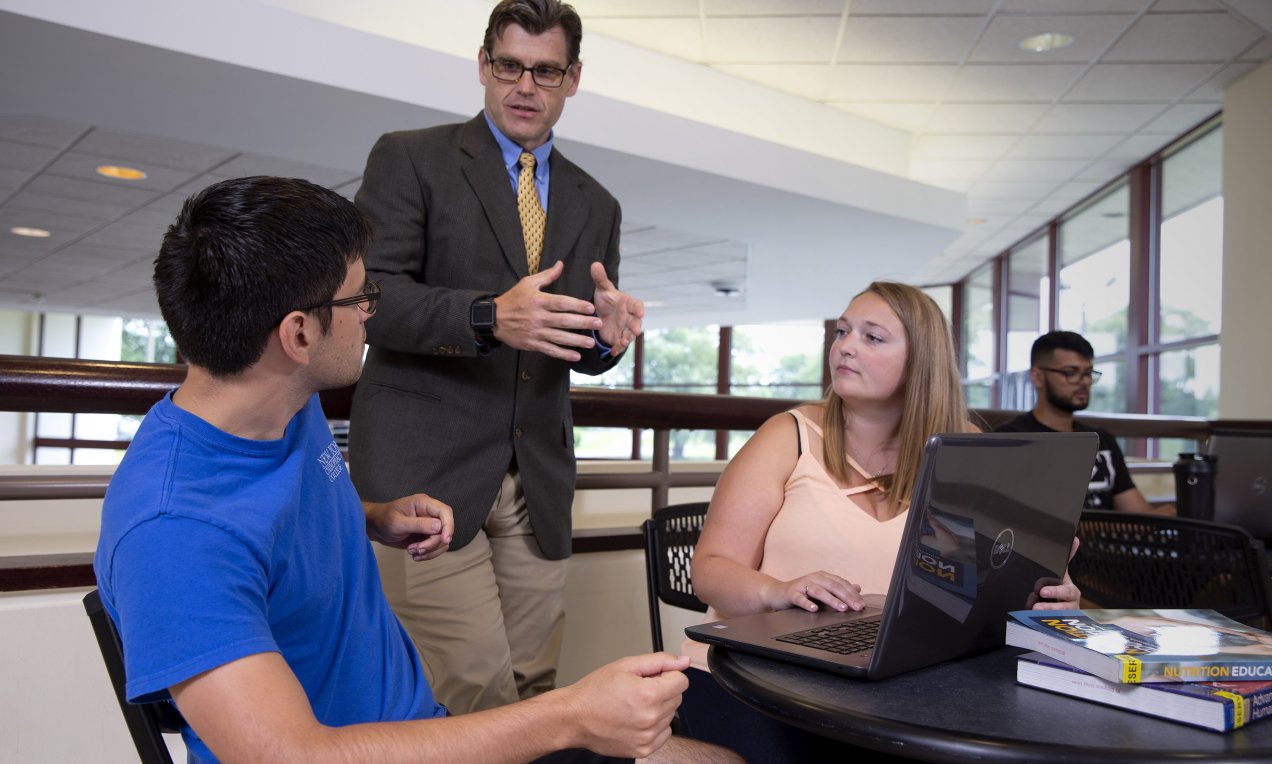 Students listening to a professor